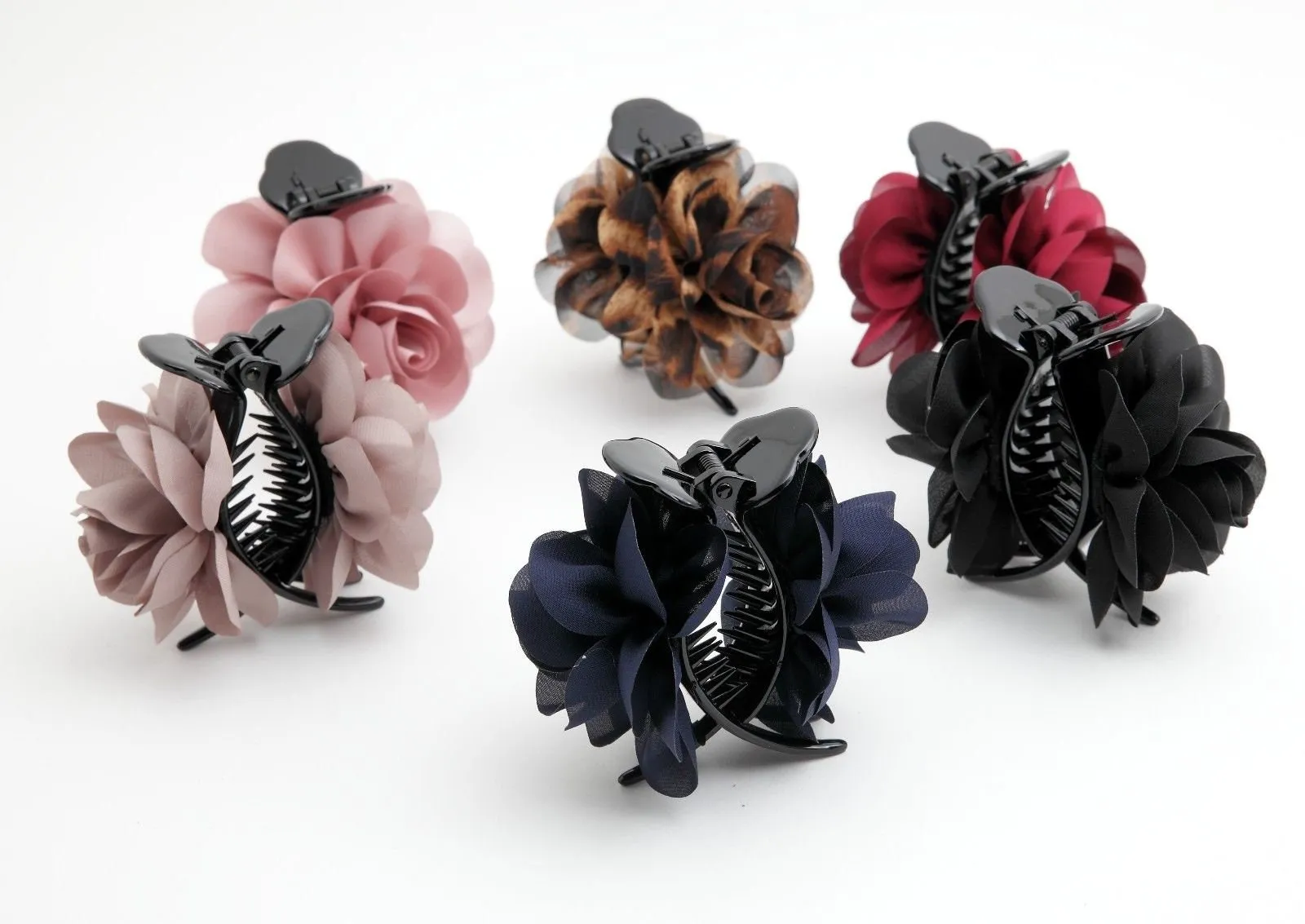 3 prong clip mini flower  decorated hair claw women hair accessory