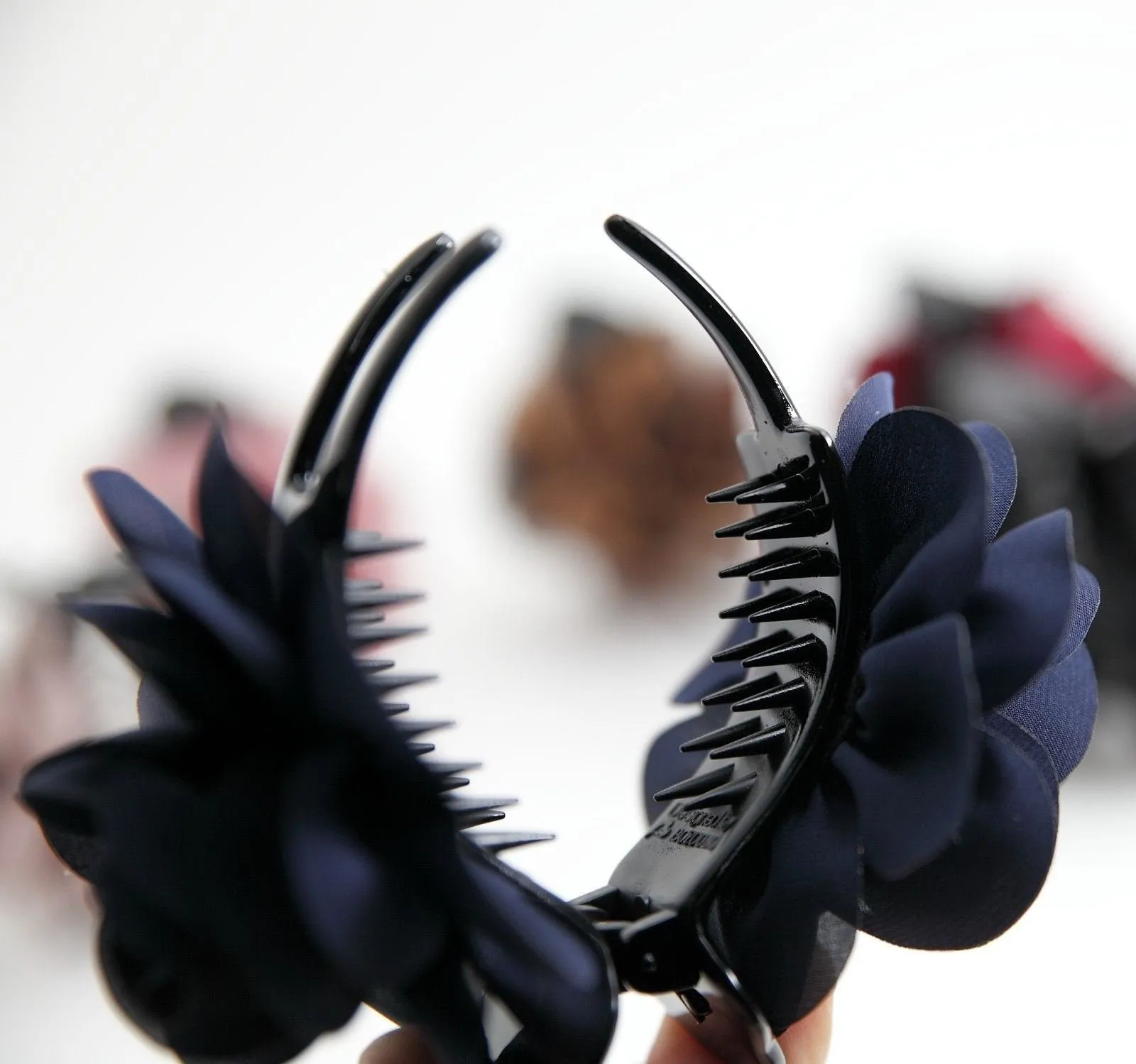 3 prong clip mini flower  decorated hair claw women hair accessory