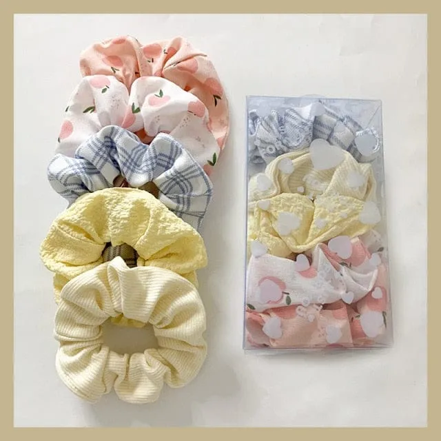 5PCS/Set Colourful Plaid Scrunchies