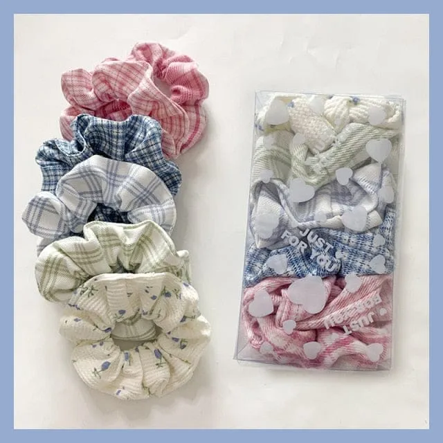 5PCS/Set Colourful Plaid Scrunchies