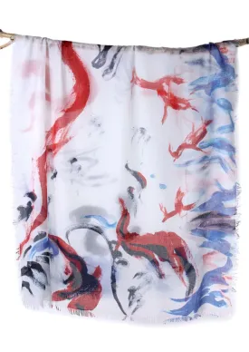 Abstract painting cashmere scarf