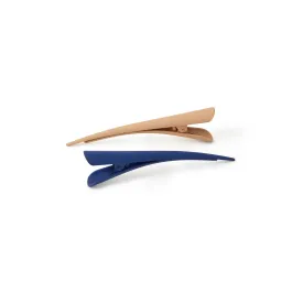 Accessorize London Women's 2 Pack Beak Clips - Navy & Coffee