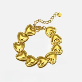 Adjustable Stylish Heart Shaped Gold Bracelet JLTB0570