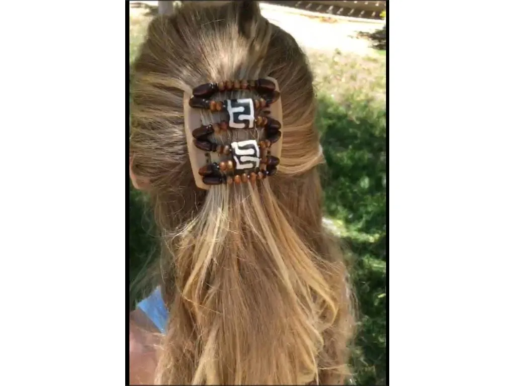 African Butterfly Chameleon Hair Comb - Beada Blonde 33