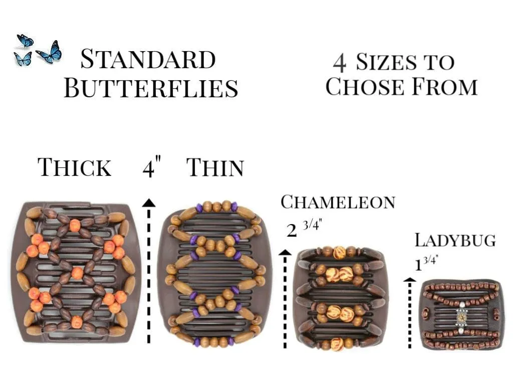 African Butterfly Chameleon Hair Comb - Beada Tube Clear 13