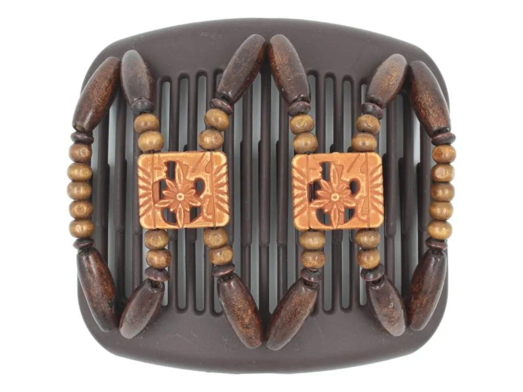 African Butterfly Hair Comb - Dupla Brown 155