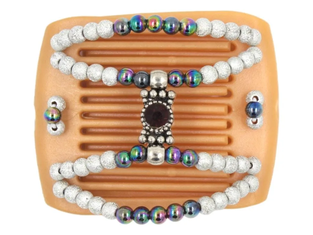 African Butterfly LadyBug Hair Comb - Blonde Pearl 38