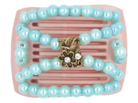 African Butterfly LadyBug Hair Comb - Pink Pearl 23