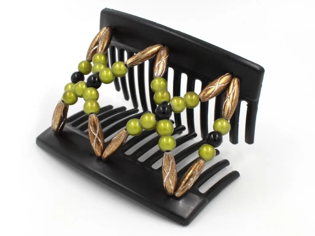 African Butterfly Thick Hair Comb - Dalena Black 130