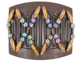 African Butterfly Thick Hair Comb - Dalena Brown 76