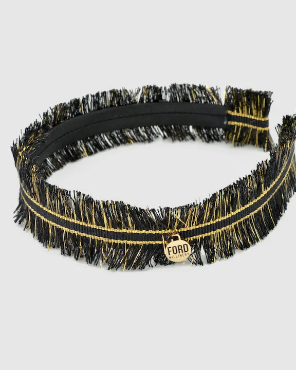 ANNA Ribbon Thin Headband (black)