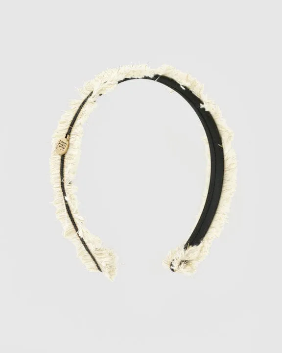 ANNA Ribbon Thin Headband (ivory)