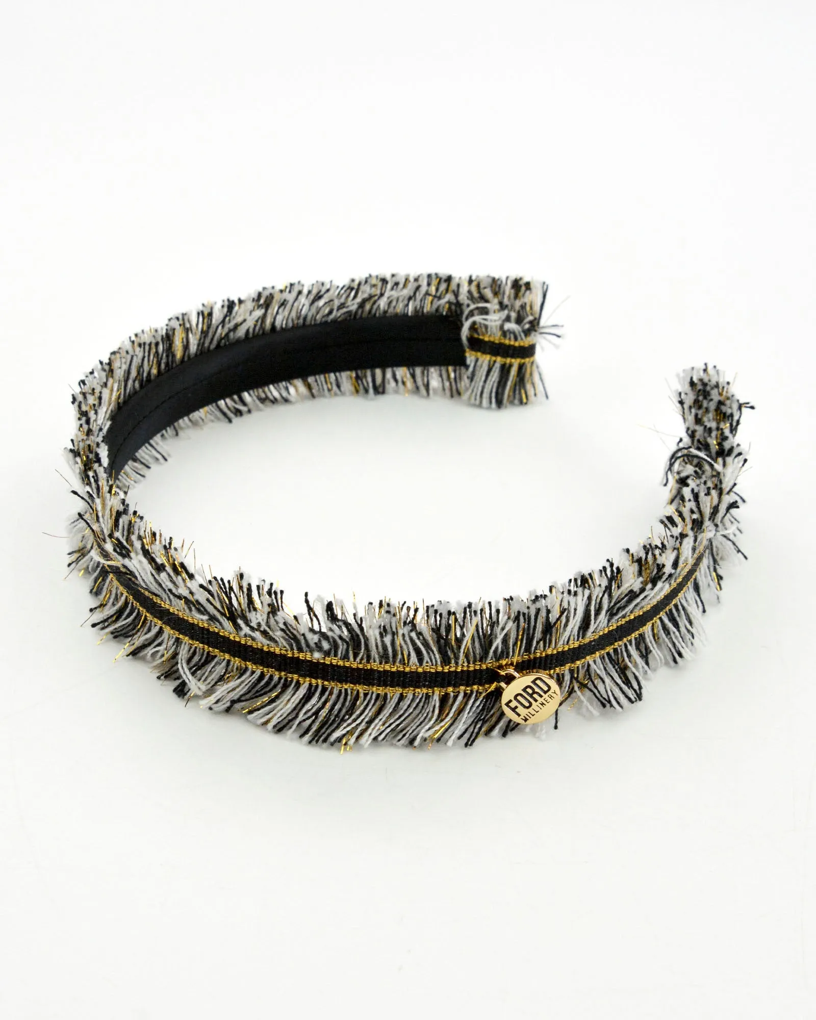 ANNA Ribbon Thin Headband (salt - pepper)