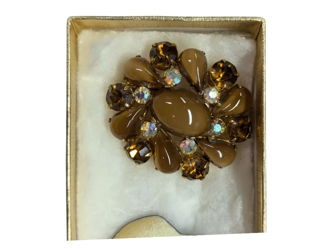 Assorted honey-tone brooches