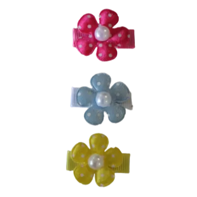 Baby Non Slip Hair Clip - Spotty Daisy Set (3 set colour options)