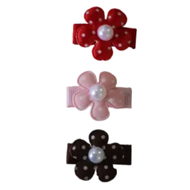 Baby Non Slip Hair Clip - Spotty Daisy Set (3 set colour options)