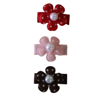 Baby Non Slip Hair Clip - Spotty Daisy Set (3 set colour options)