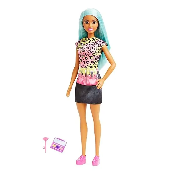 Barbie Careers Makeup Artist Doll With Teal Hair & Accessories For Kids Age 3 