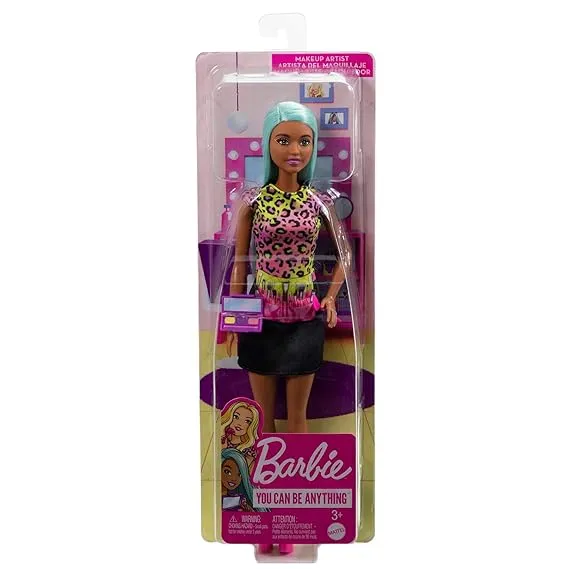 Barbie Careers Makeup Artist Doll With Teal Hair & Accessories For Kids Age 3 