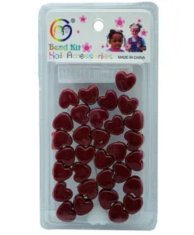 Beauty Collection Style Collection Heart Shape Hair Beads BD003 Maroon