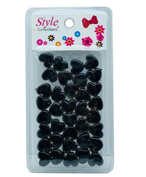 Beauty Collection Style Collection Heart Shape Hair Beads BD003BLK