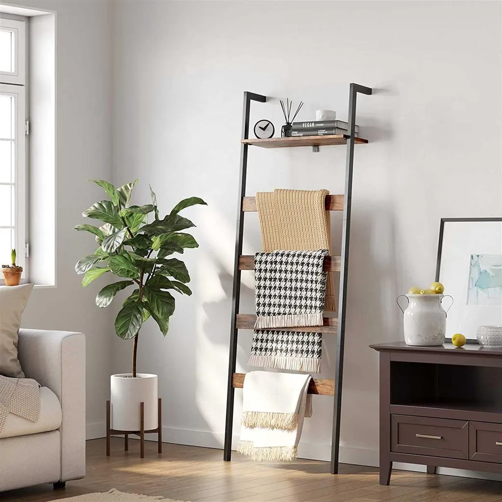 Blanket Ladder Wall-Leaning Shelf