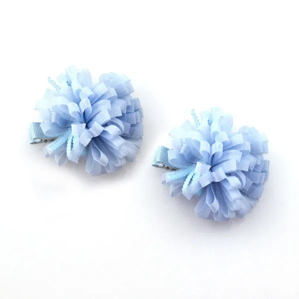 Blue Ribbons Hair Clips [Pair]