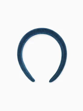 Blue Velvet Girl Wide Headband