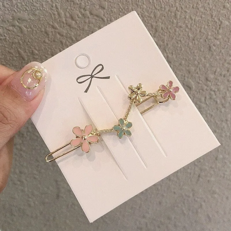 Bright-Colored Wavy Star, Heart, Flower, and Bowknot Hair Clips