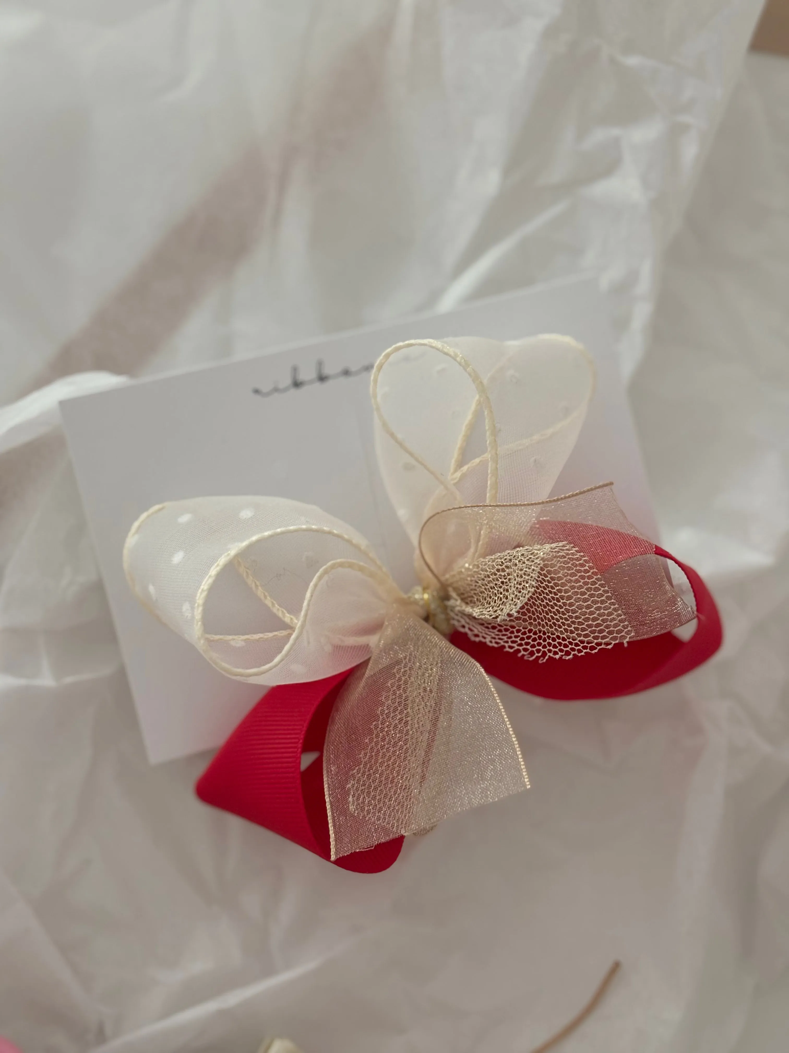 Christmas Gift Set | Handmade Bows & Personalised Embroidered Name Keyring | Ready-to-Gift with Ribbon for Girls