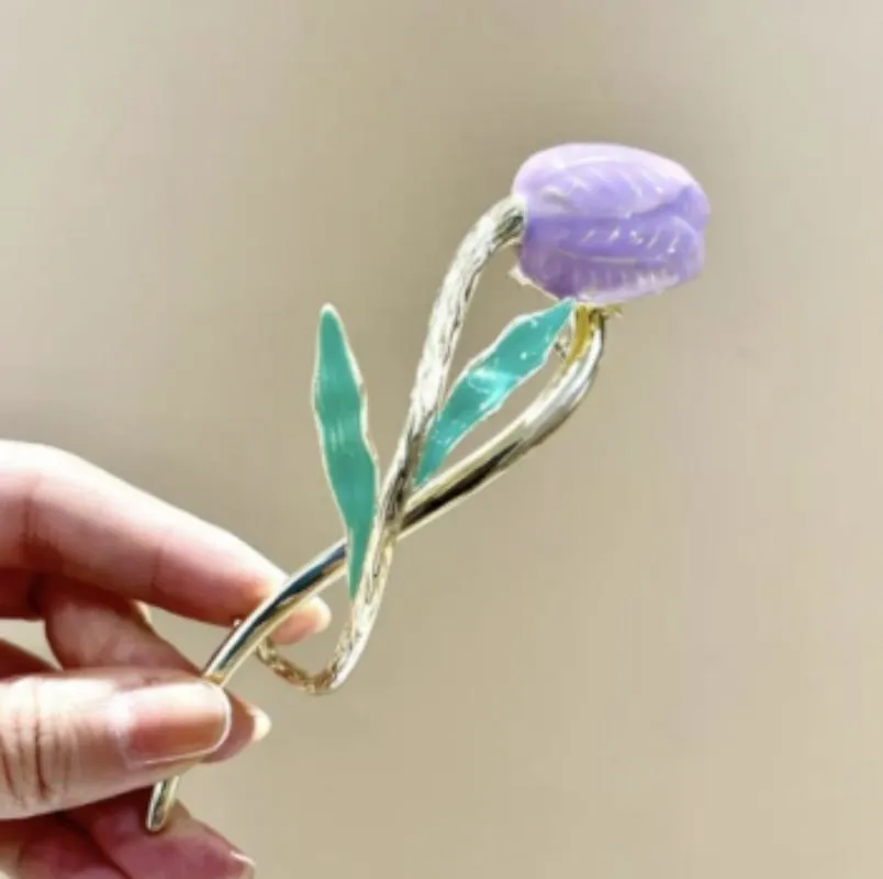 Dainty Floral Hair Claw Clip