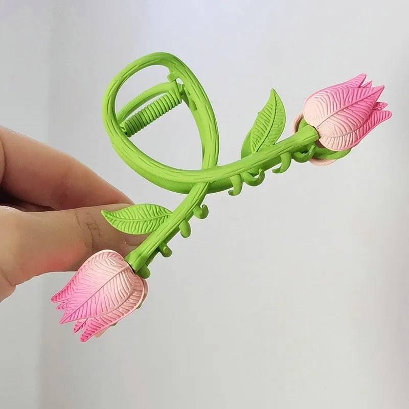 Dainty Floral Hair Claw Clip