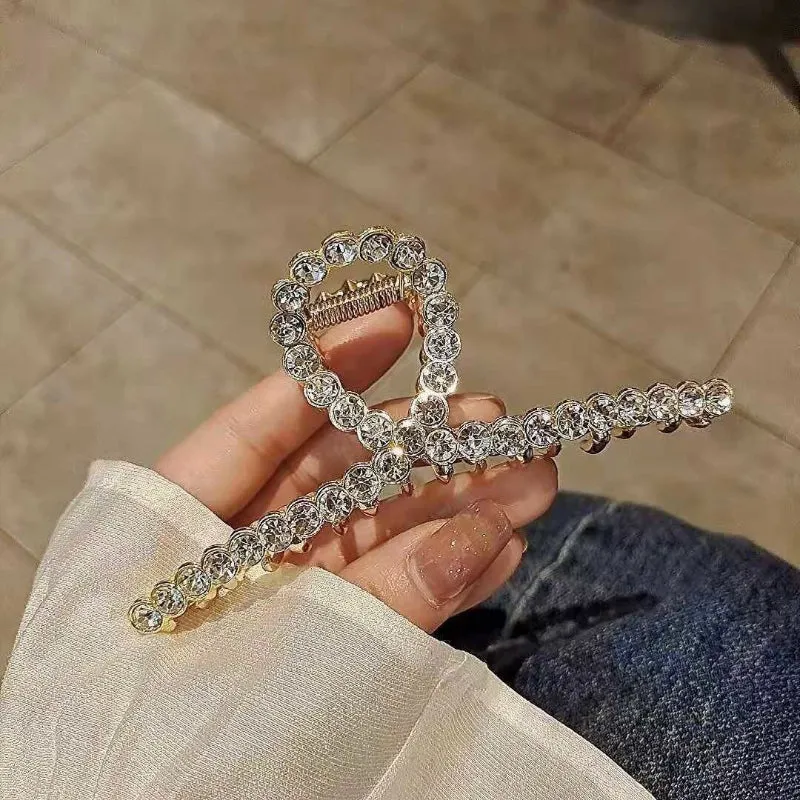 Dazzling Rhinestone Tassel Hair Claw Clips For Women