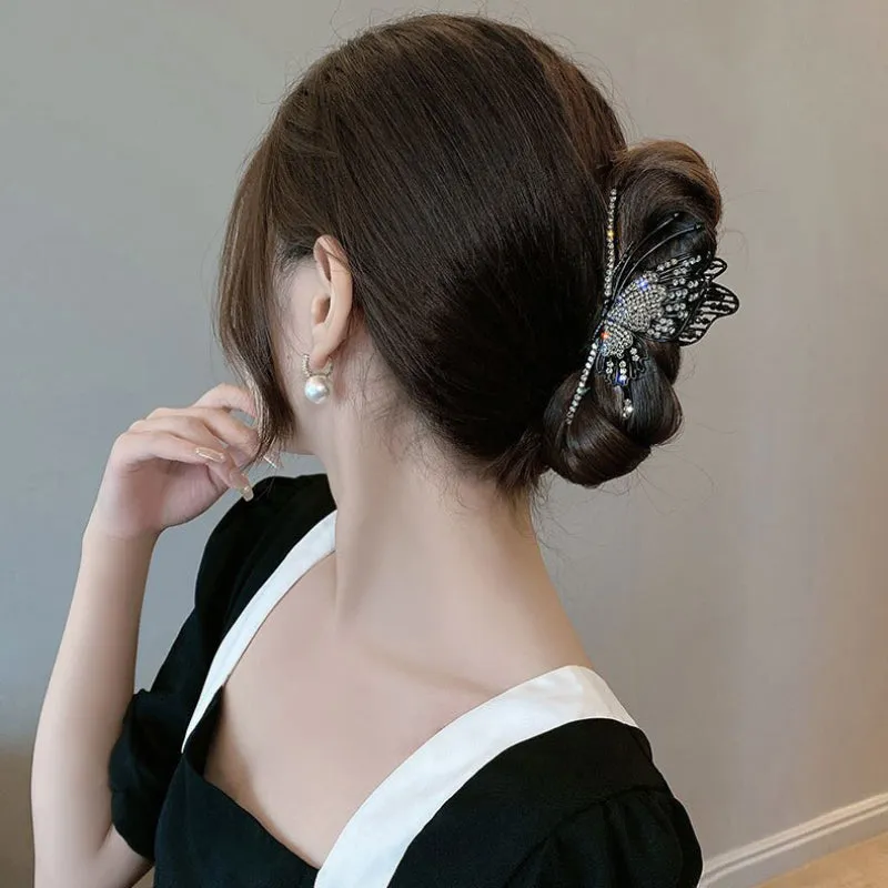 Dazzling Rhinestone Tassel Hair Claw Clips For Women