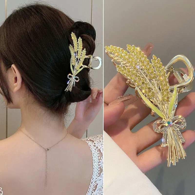 Dazzling Rhinestone Tassel Hair Claw Clips For Women