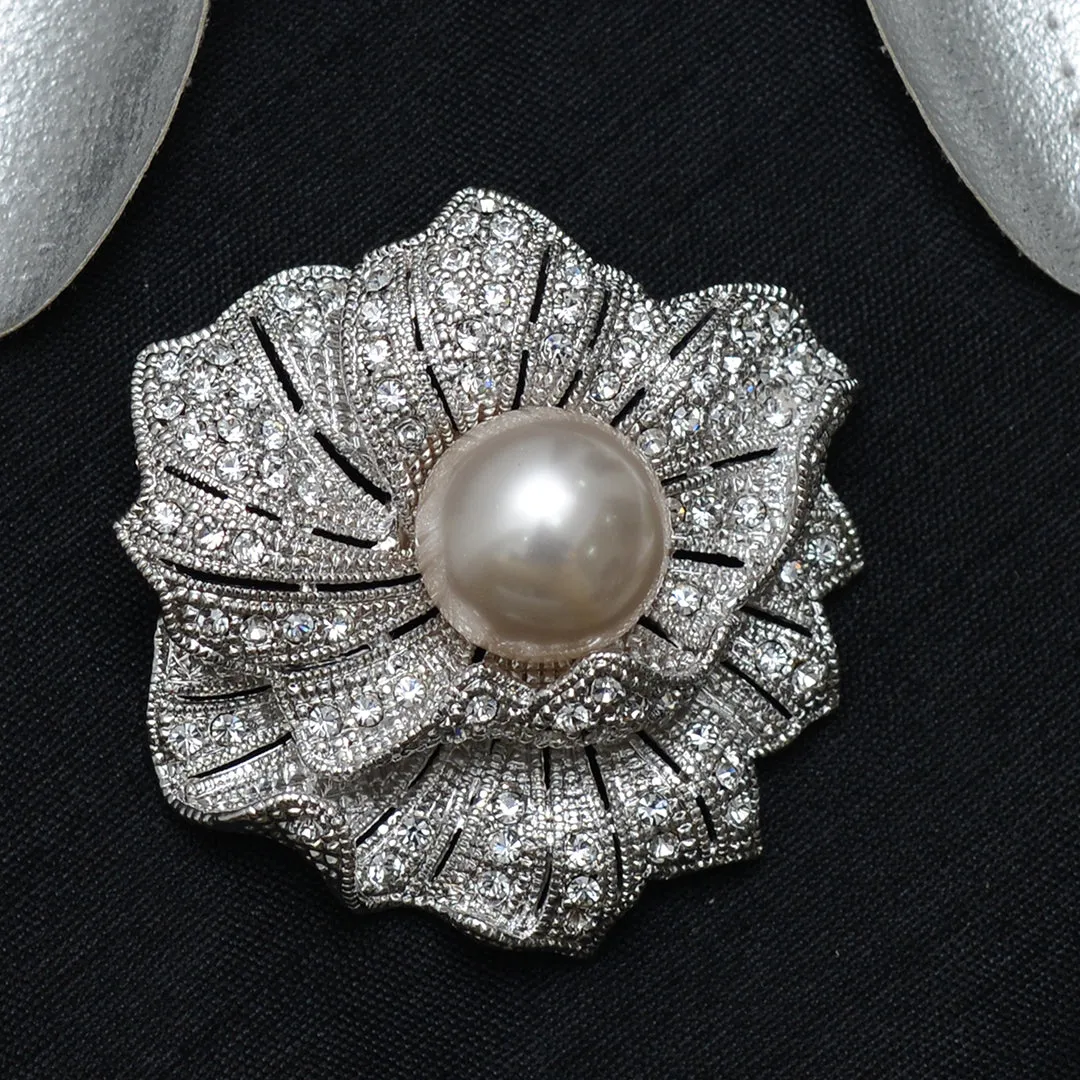 Floral Stone Studded Brooch