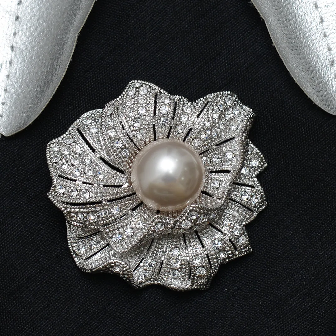 Floral Stone Studded Brooch