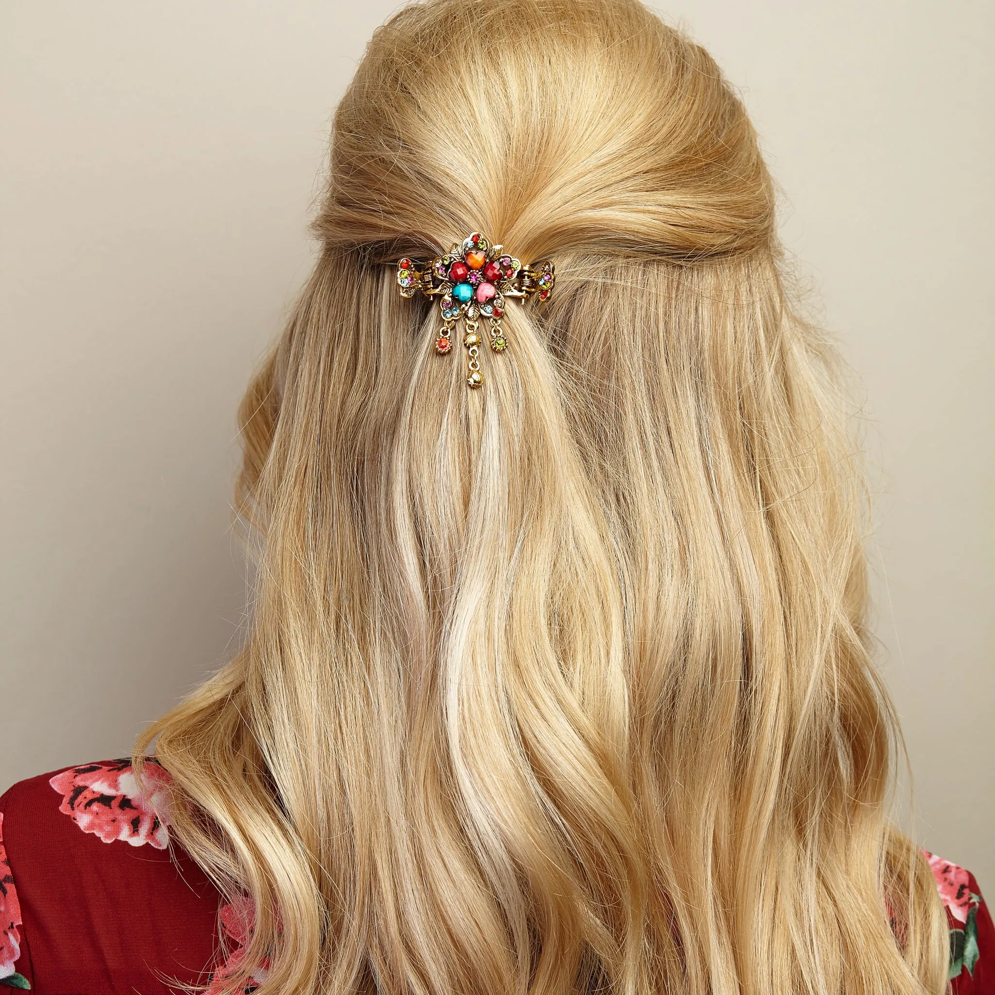 Flower Hair Accessory with Gems