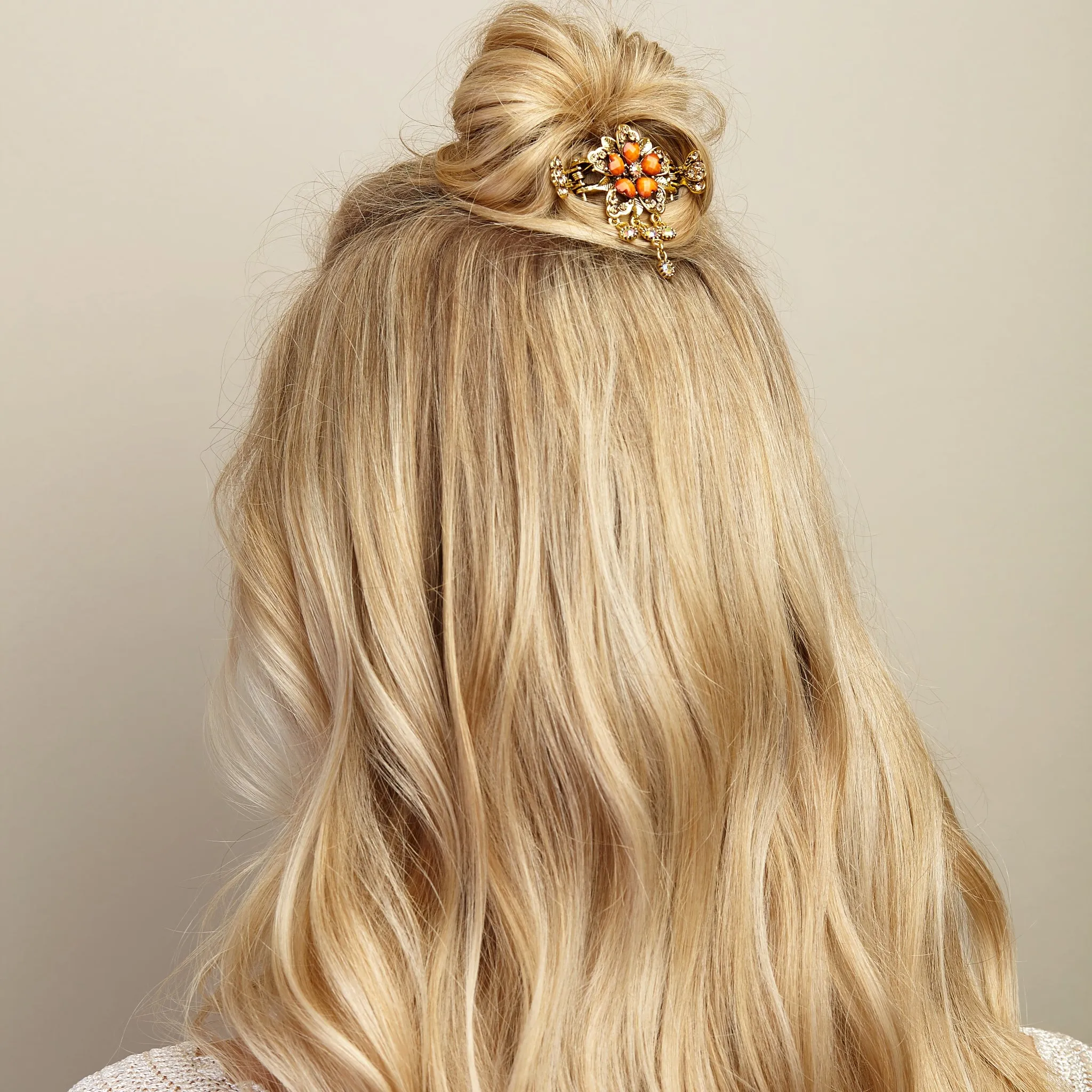 Flower Hair Accessory with Gems