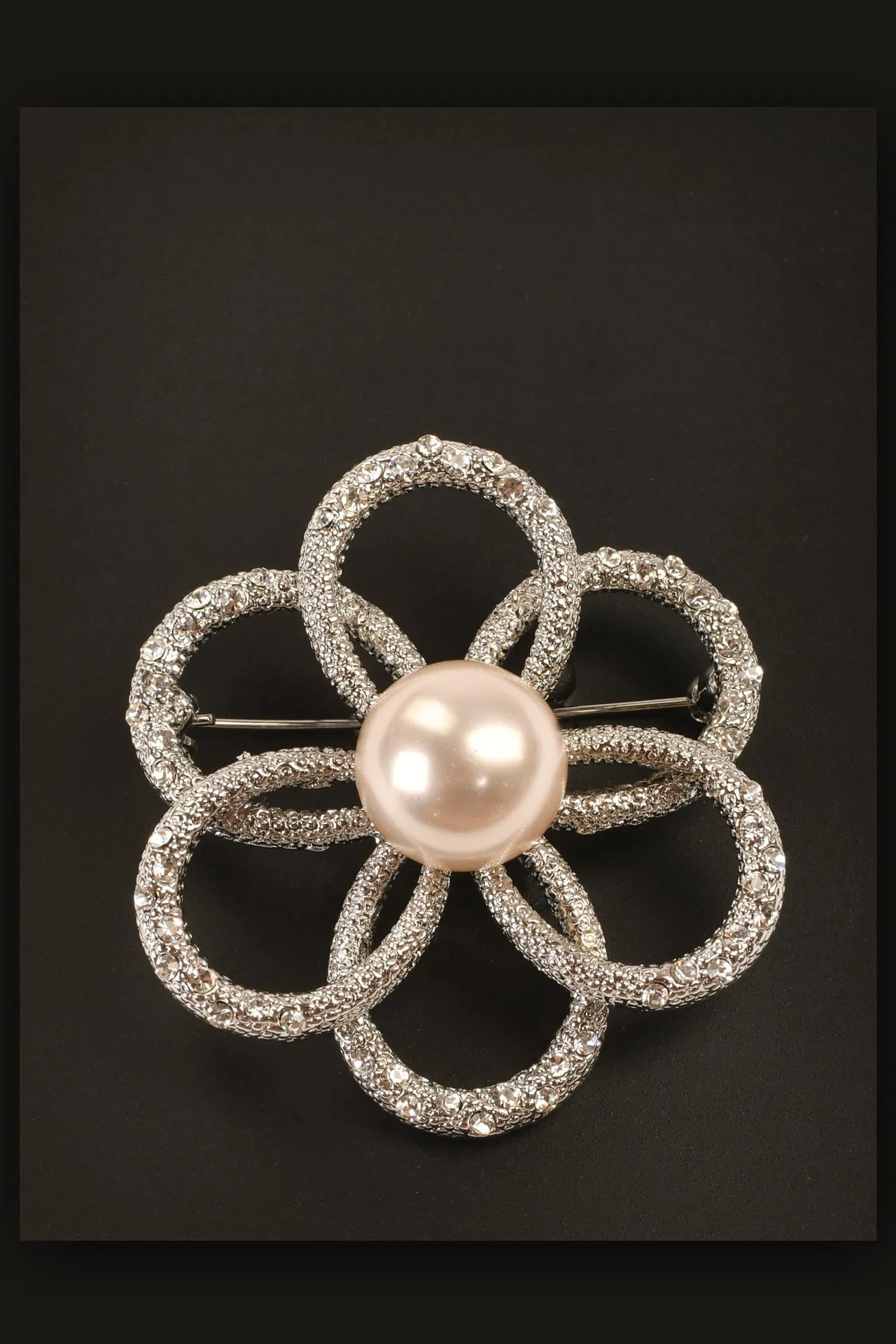 Flower with Pearl Brooch