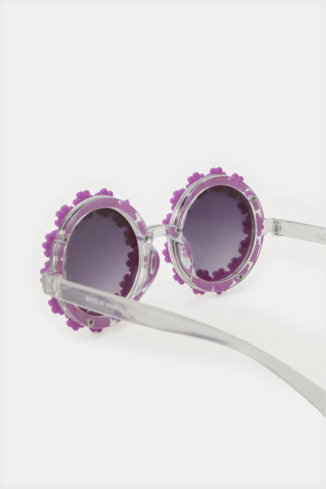 Girls Purple Sunglasses With Hair Accessory Set (2 Piece)