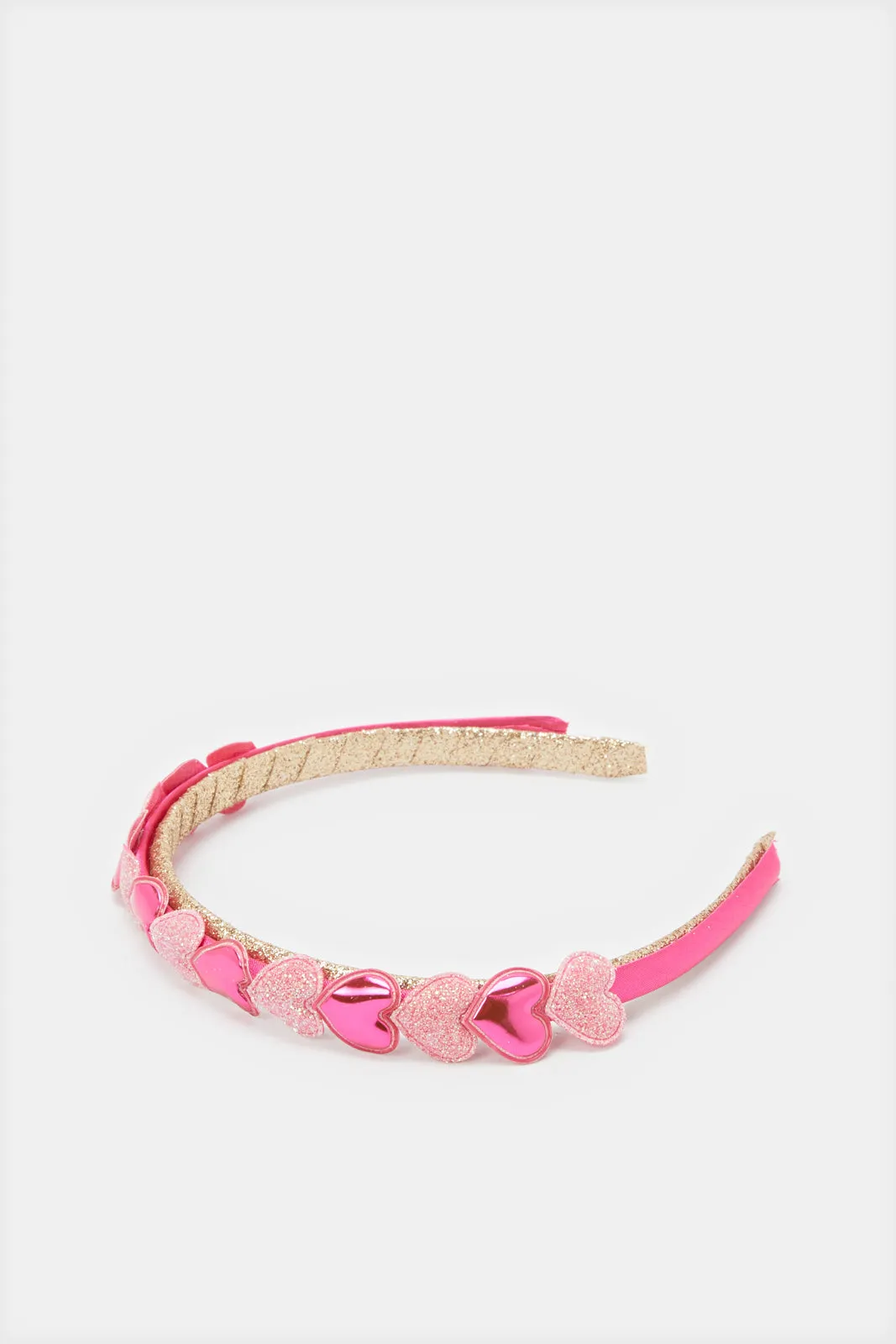 Girls White And Pink Embellished Headband Set (2 Piece)