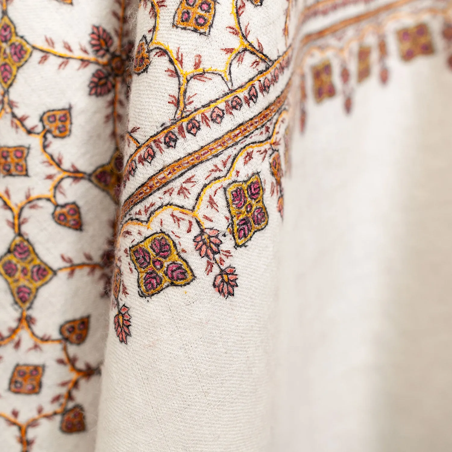 Hand Embroidered Jamawar Shawl 'Nowsheen'