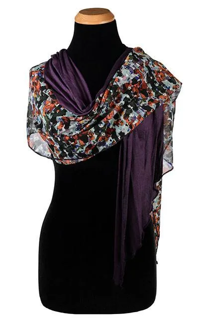 Handkerchief Scarf - Purple Impression with Purple Haze Jersey Knit