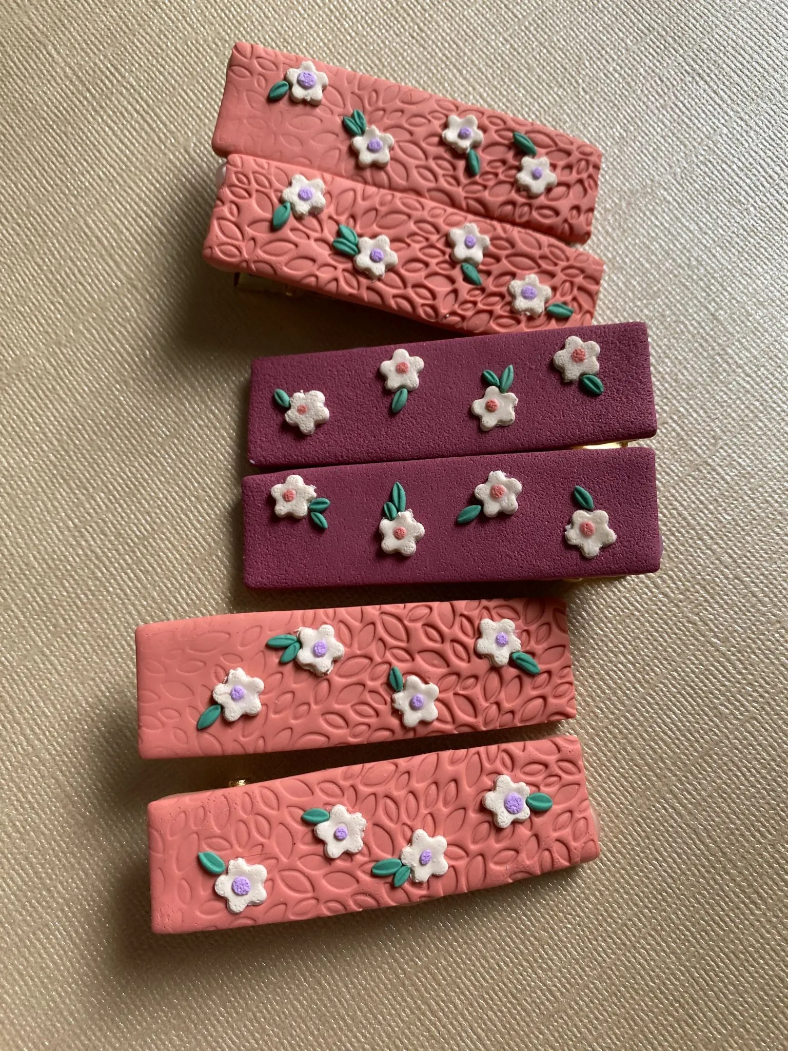 Handmade Polymer Clay Hair Clips