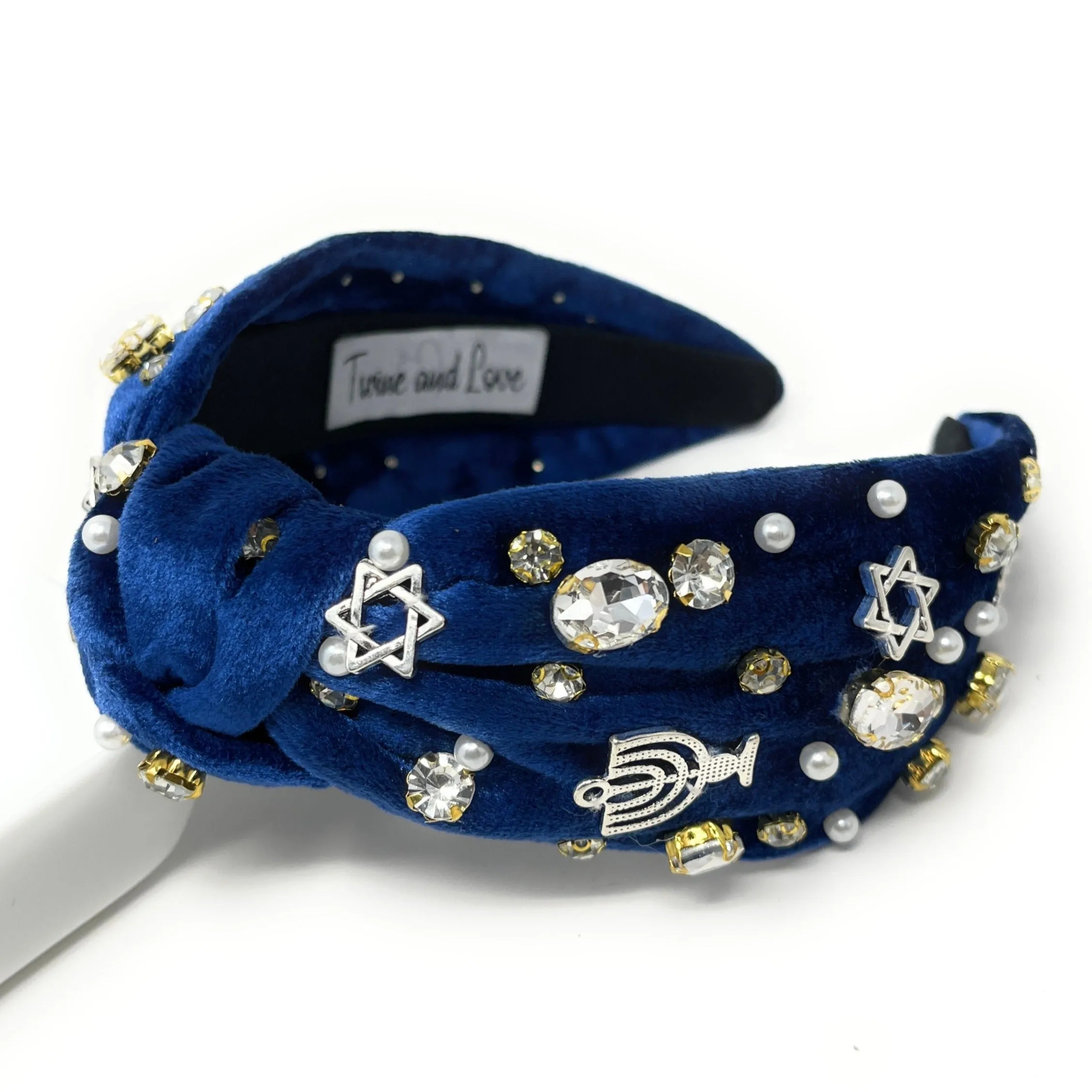 Hanukkah Velvet Jeweled Knot Headband