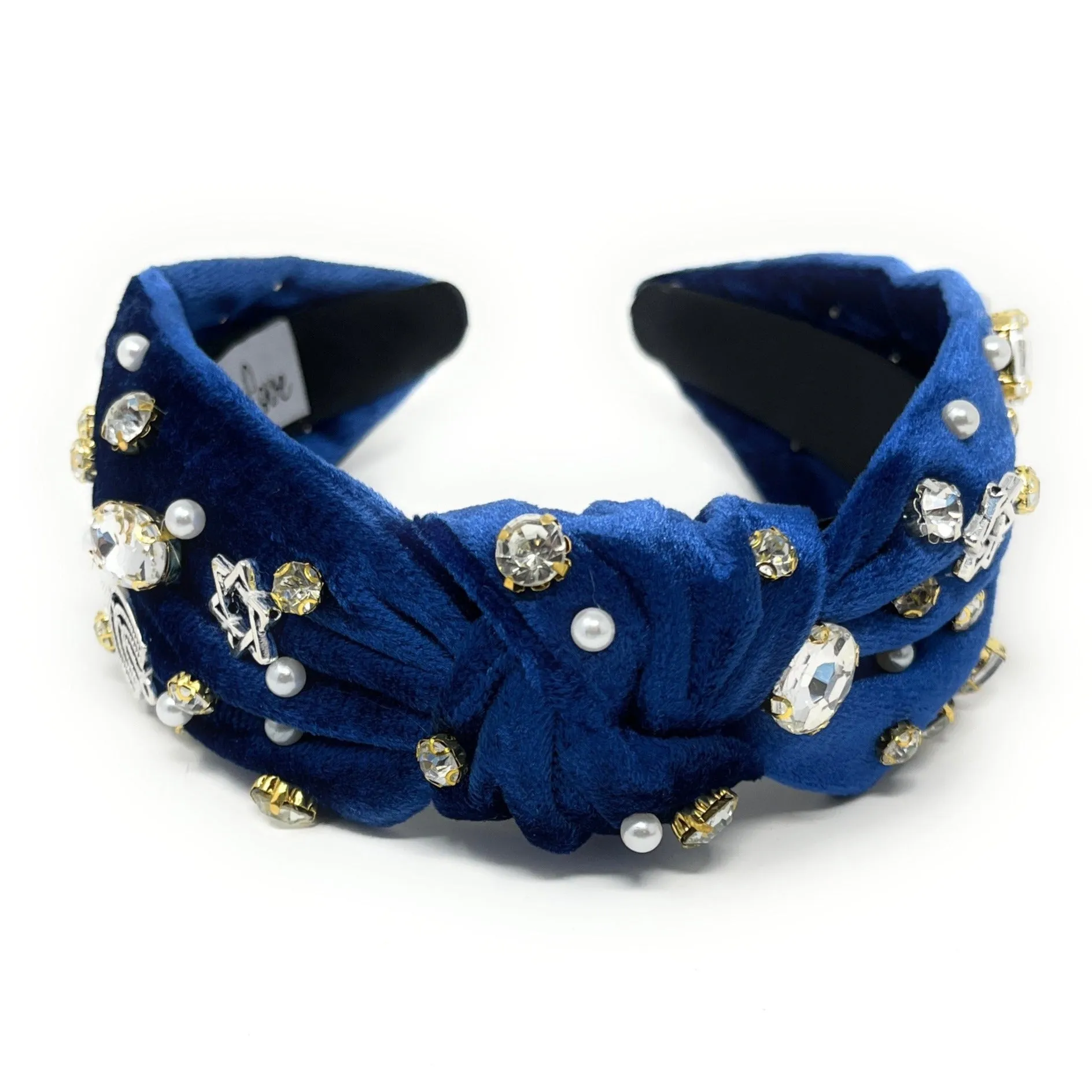 Hanukkah Velvet Jeweled Knot Headband