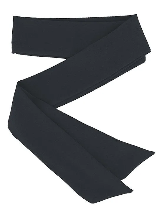 Headband Sash Black Crepe Chiffon