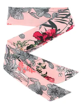 Headband Sash Pink Floral Blossom