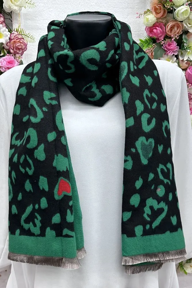 Heart Motif Pattern Soft Feel Scarves